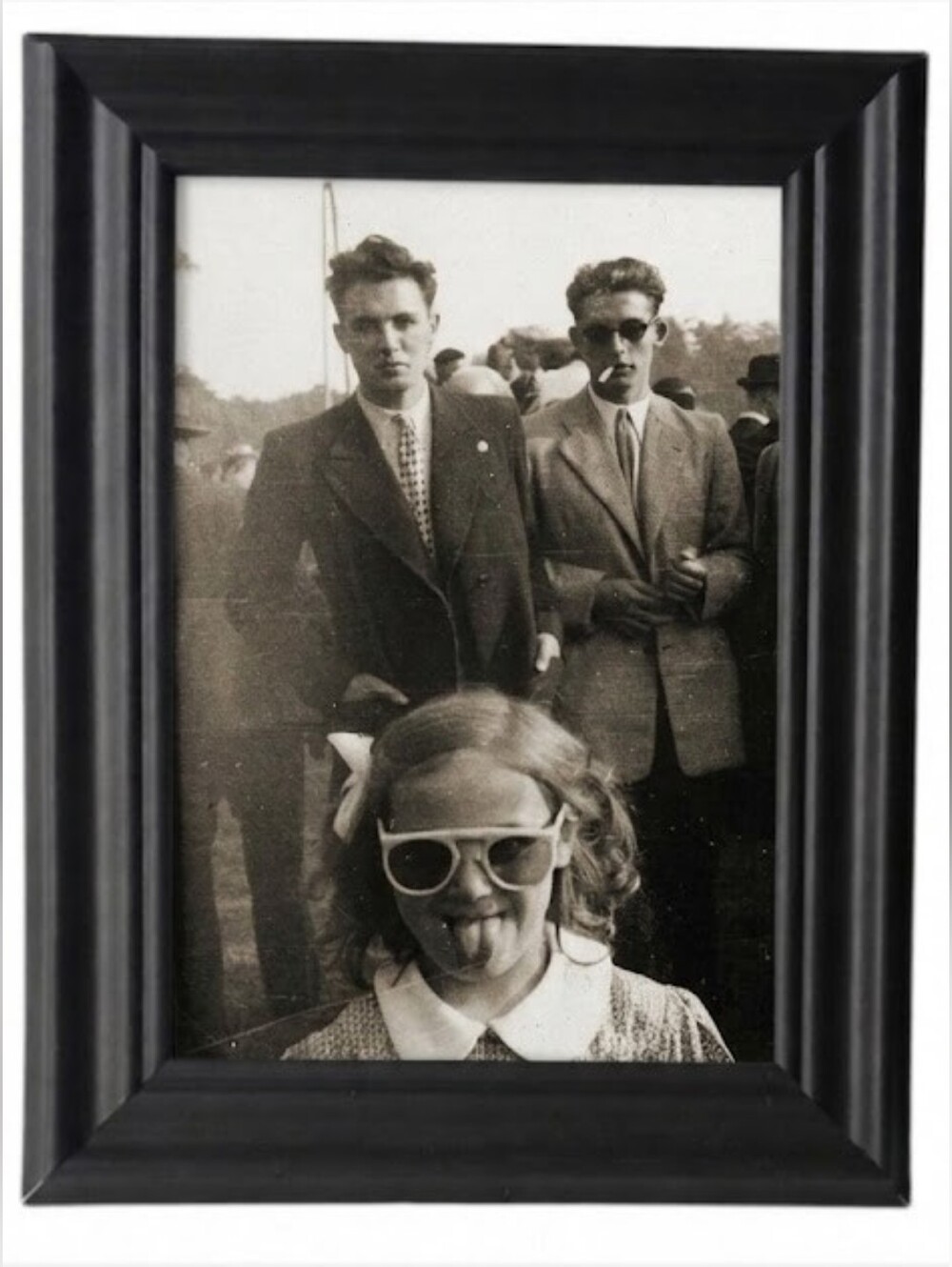 Vintage photo of little girl Super Cute Funny  Retro Girl With Sunglasses Framed
